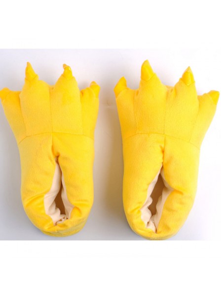 Gelb Unisex Plüsch Pfote Kralle Hausschuhe Pantoffel Tier Kostüm Schuhe