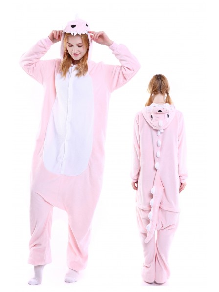 Pink Dinosaurierier Kigurumi Onesie Pyjamas Weich Flannel Unisex Tier Kostüme Für Damen & Herren