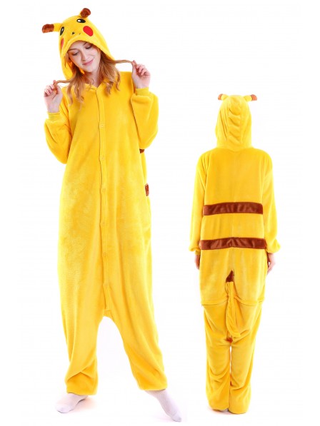 Pikachu Kigurumi Onesie Pyjamas Weich Flannel Unisex Tier Kostüme Für Damen & Herren