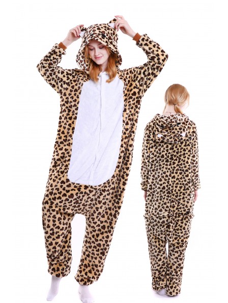 Leopard Bar Kigurumi Onesie Pyjamas Weich Flannel Unisex Tier Kostume Fur Damen Herren