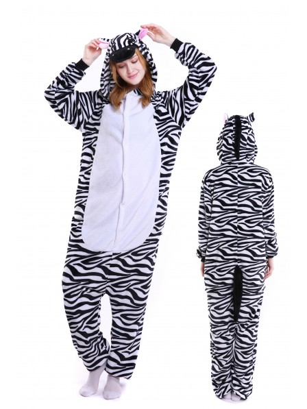 Zebra Kigurumi Onesie Pyjamas Weich Flannel Unisex Tier Kostüme Für Damen & Herren