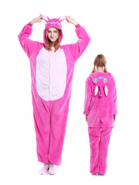 Pink Stitch Kigurumi Onesie Pyjamas Weich Flannel Unisex Tier Kostüme Für Damen & Herren