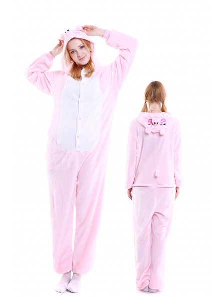 Pink Schwein Kigurumi Onesie Pyjamas Weich Flannel Unisex Tier Kostüme Für Damen & Herren