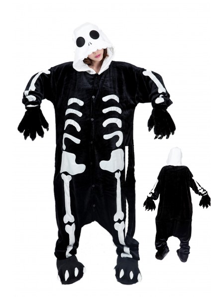 Skelett Kigurumi Onesie Pyjamas Weich Flannel Unisex Tier Kostüme Für Damen & Herren