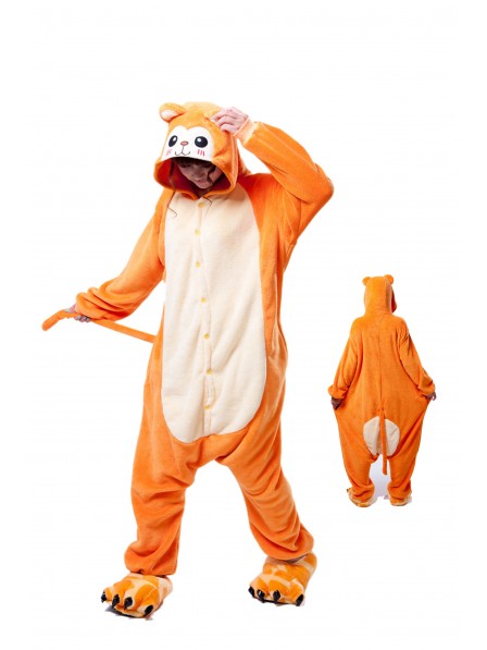 Golden Affe Kigurumi Onesie Pyjamas Weich Flannel Unisex Tier Kostüme Für Damen & Herren