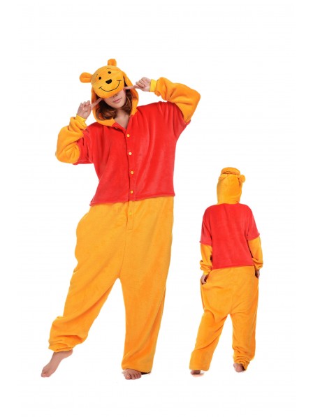 Winnie the Pooh Kigurumi Onesie Pyjamas Weich Flannel Unisex Tier Kostüme Für Damen & Herren