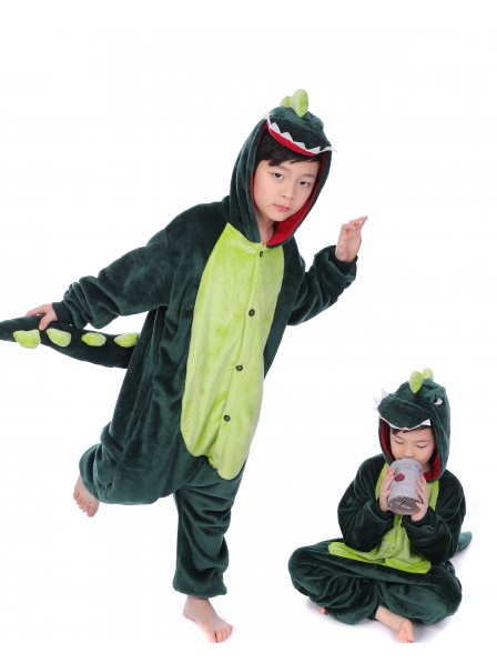 Grüner Dinosaurier Onesie Kigurumi Pyjamas Kids Tier Kostüme Für Jugend