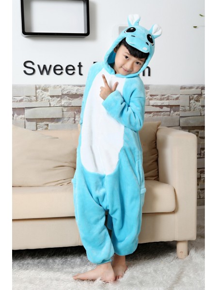 Blau Hippo Onesie Kigurumi Pyjamas Kids Tier Kostüme Für Jugend