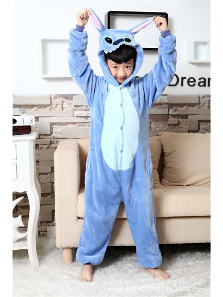 Blauer Stitch Onesie Kigurumi Pyjamas Kids Tier Kostüme Für Jugend