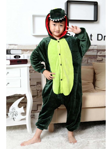 Grüner Dinosaurier Onesie Kigurumi Pyjamas Kids Tier Kostüme Für Jugend