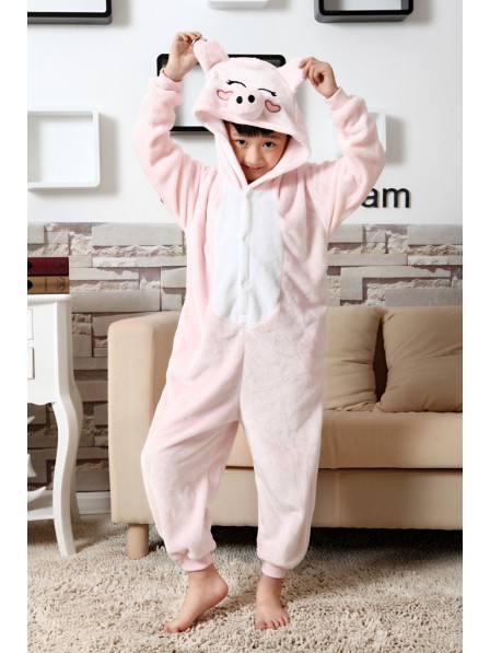 Pink Schwein Onesie Kigurumi Pyjamas Kids Tier Kostüme Für Jugend