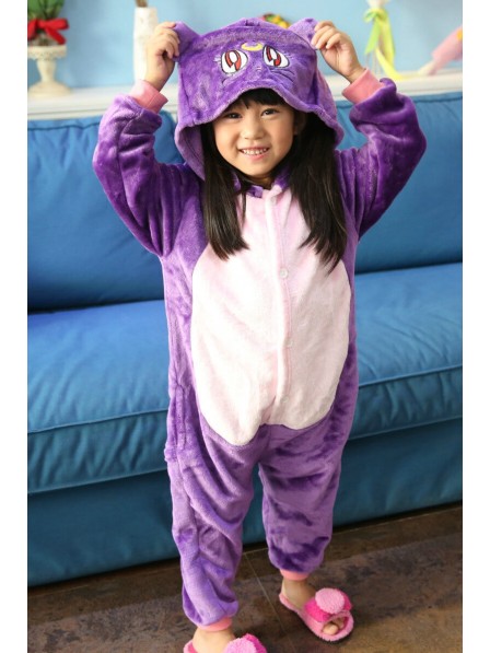 Violette Katze Onesie Kigurumi Pyjamas Kids Tier Kostüme Für Jugend