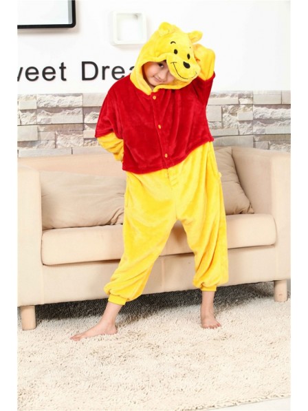 Winnie the Pooh Onesie Kigurumi Pyjamas Kids Tier Kostüme Für Jugend