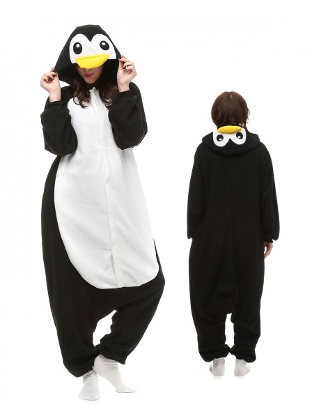 Pinguin Kigurumi Onesie Pyjamas Polar Fleece Tier Unisex Kostüme Für Erwachsene