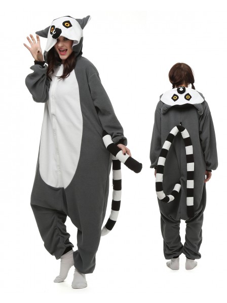 Lemur Kigurumi Onesie Pyjamas Polar Fleece Tier Unisex Kostüme Für Erwachsene