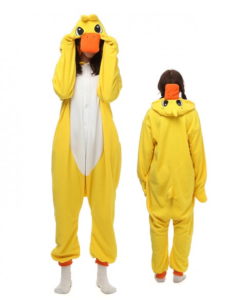 Gelbe Ente Kigurumi Onesie Pyjamas Polar Fleece Tier Unisex Kostüme Für Erwachsene