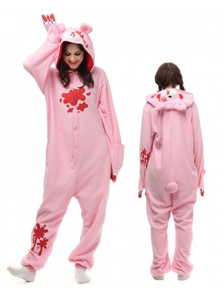 Pink Gloomy Bear Kigurumi Onesie Pyjamas Polar Fleece Tier Unisex Kostüme Für Erwachsene