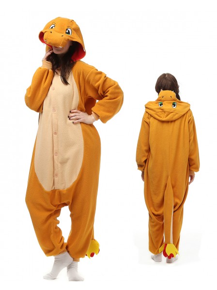 Charmander Kigurumi Onesie Pyjamas Polar Fleece Tier Unisex Kostüme Für Erwachsene