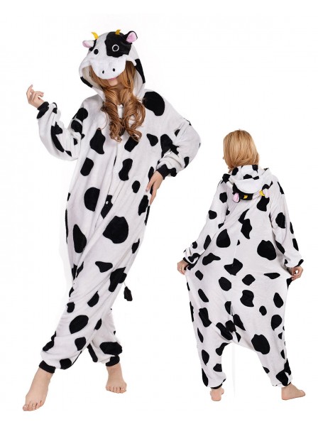 Kuh Kigurumi Onesie Pyjamas Polar Fleece Tier Unisex Kostüme Für Erwachsene
