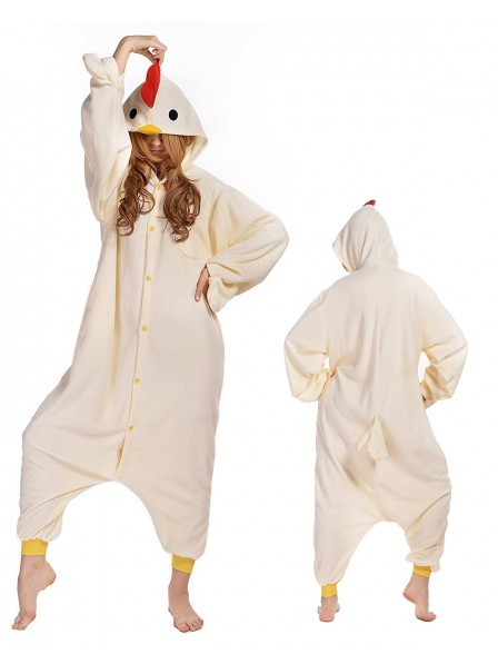 Hahn Kigurumi Onesie Pyjamas Polar Fleece Tier Unisex Kostüme Für Erwachsene