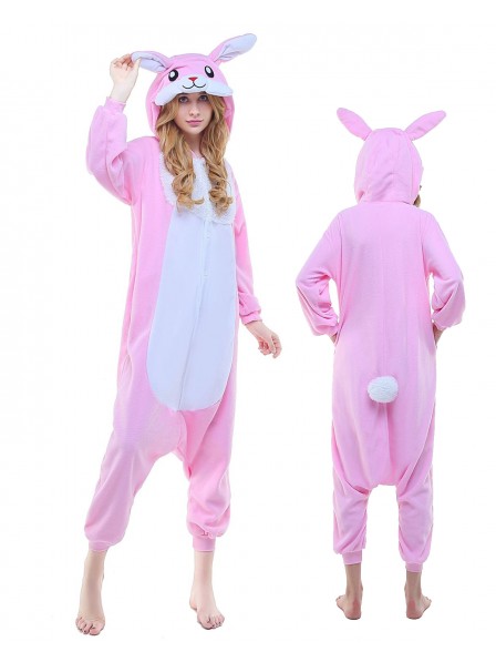 Pink Häschen Hase Kigurumi Onesie Pyjamas Polar Fleece Tier Unisex Kostüme Für Erwachsene