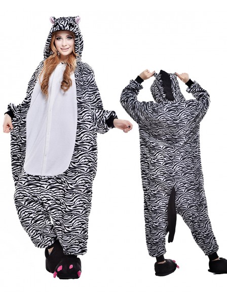 Zebra Kigurumi Onesie Pyjamas Polar Fleece Tier Unisex Kostüme Für Erwachsene